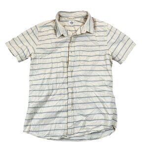 Marine Layer Mens Shirt Small Short Sleeve Striped Button-Up Yellow Blue Casual